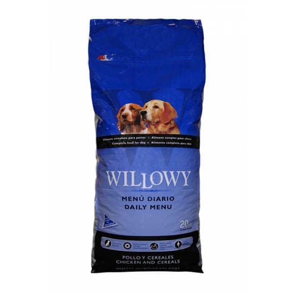 kompletné krmivo pre psov v bežnej záťaži s obsahom vitamínov Willowy Daily Menu 20kg