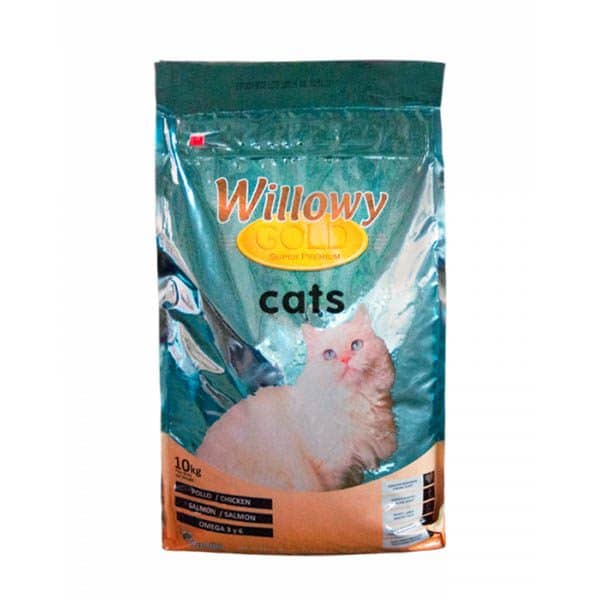prémiové krmivo pre mačky vyrobené zo surovín s obsahom kuracieho mäsa a rýb Willowy Gold Cats 10kg